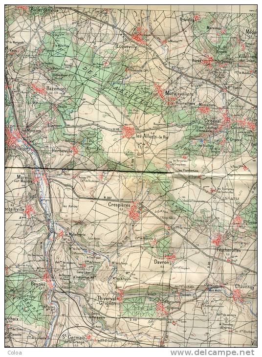 Carte De France Au 1/25.000° Versailles 1952 - Topographische Karten