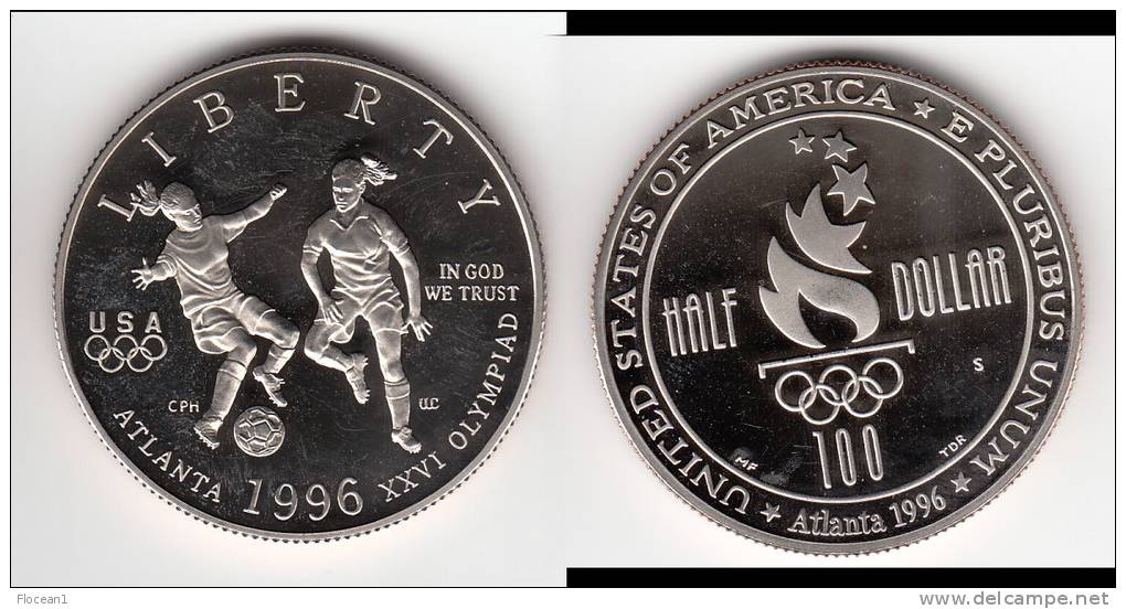 **** USA  - ETATS-UNIS  - HALF DOLLAR 1996 ATLANTA - SOCCER **** EN ACHAT IMMEDIAT !!! - Commemoratifs