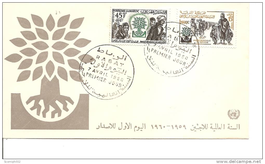 Réfugiés ( FDC Du Maroc De 1960 à Voir) - Vluchtelingen