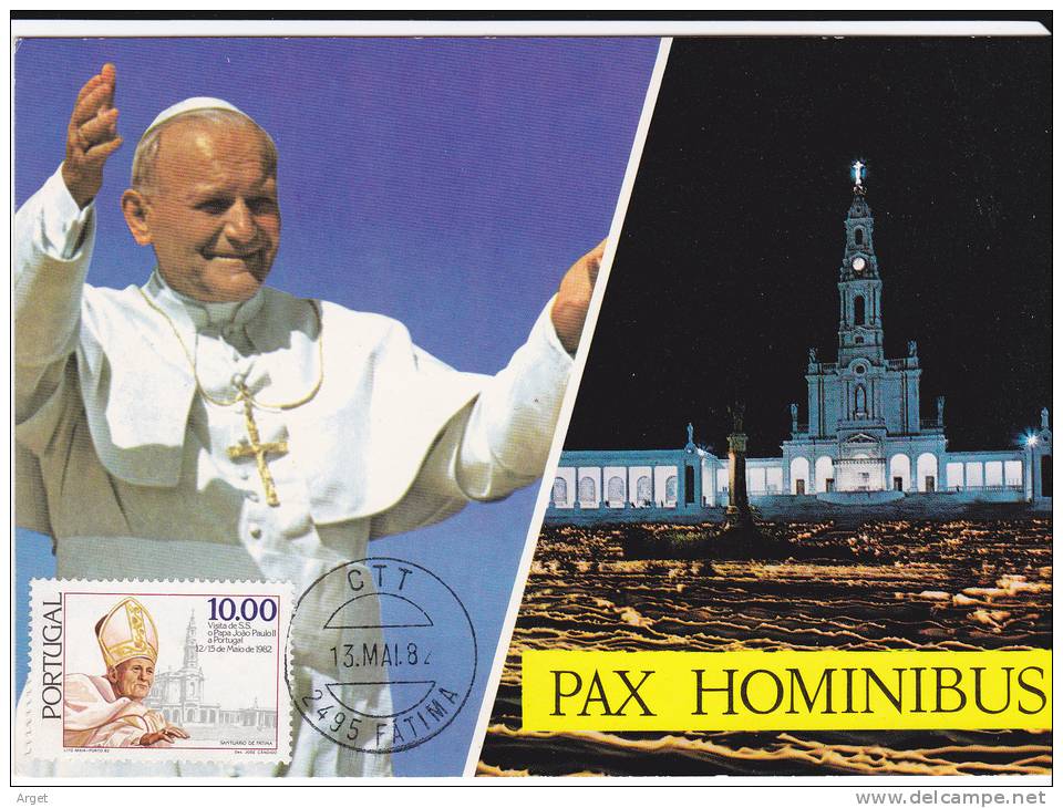 Carte- Maximum PORTUGAL  N° Yvert 1544 (JEAN-PAUL II Et FATIMA) Obl Sp 1982 - Cartes-maximum (CM)