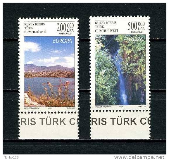 CHYPRE TURQUIE 2001  N° 499/500** Neufs  Ier Choix. SUP.  Cote: 3.00 &euro; (EUROPA. Eau, Water. Nature) - Nuevos