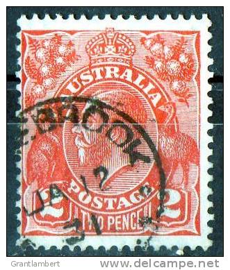 Australia 1926 King George V 2d Red Small Multiple Wmk - COLEBROOK TASMANIA PM - Used Stamps