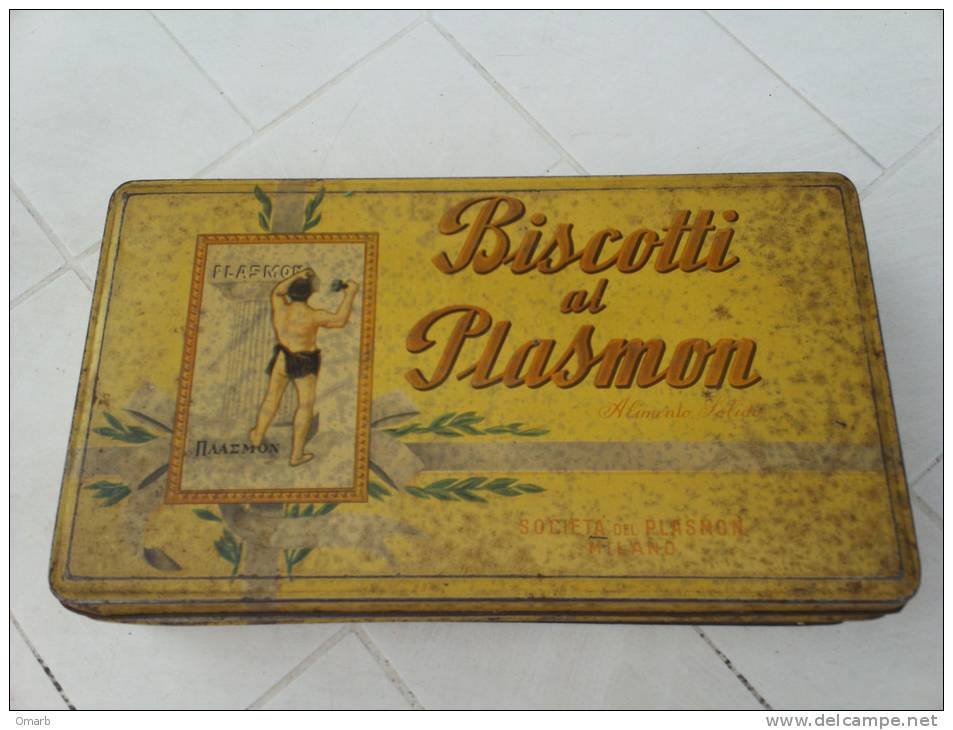 Alt102 Scatola In Latta Per Biscotti Plasmon, Vintage Anni ´50 | Biscuit Metal Box, Biscottes, Milano - Dosen