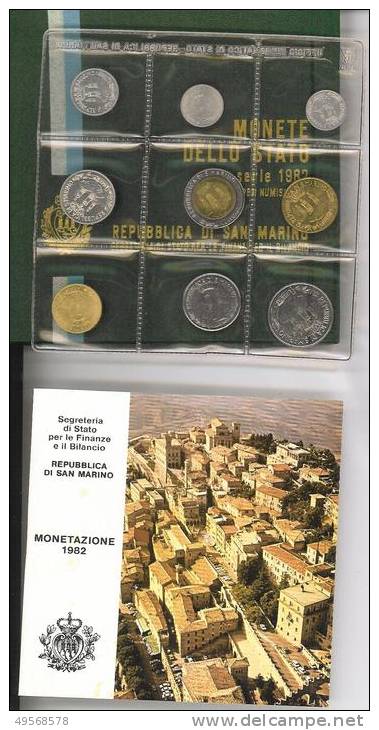 Rep.ca S. Marino 1982 - Serie Divisionale "82    9 Monete Zecca - - San Marino