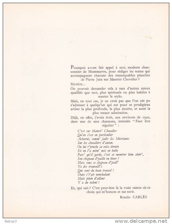 Maurice Chevalier, 25 années de succès, 1925 -1950N°610 sur 3000, édité par continental diffusion, Paris, 1950