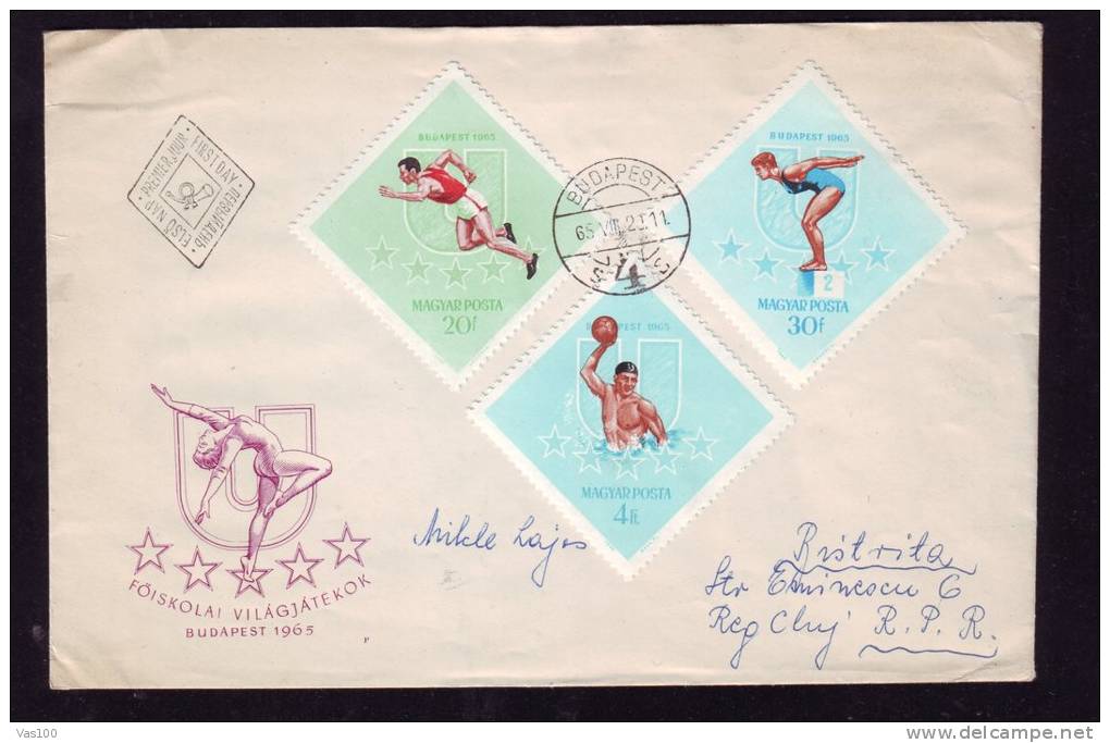 WATER - POLO 1 COVER 1965 FDC UNGARIA - Wasserball