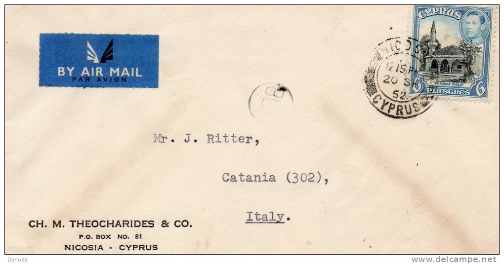 1952 LETTERA PAR AVION  NICOSIA - Briefe U. Dokumente