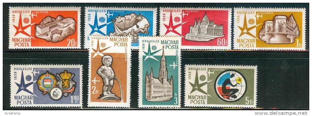 HUNGARY-1958. Universal And International Exposition,Brussels Cpl.Set MNH!!! - 1958 – Brüssel (Belgien)