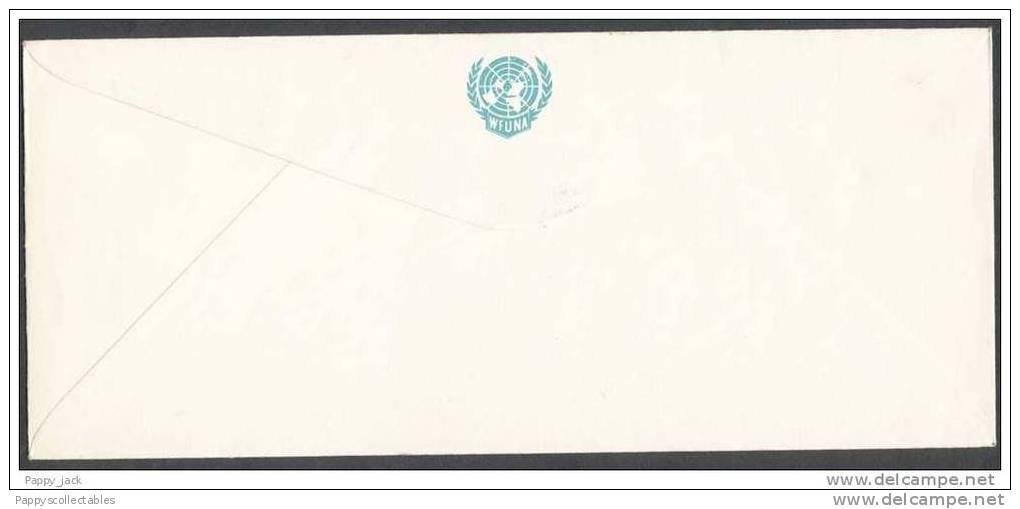 FDC Official WFUNA Cachet GOLD Embossed United Nations1967 Flags Pavillion WFUNA Emblem Verso - 1967 – Montréal (Canada)