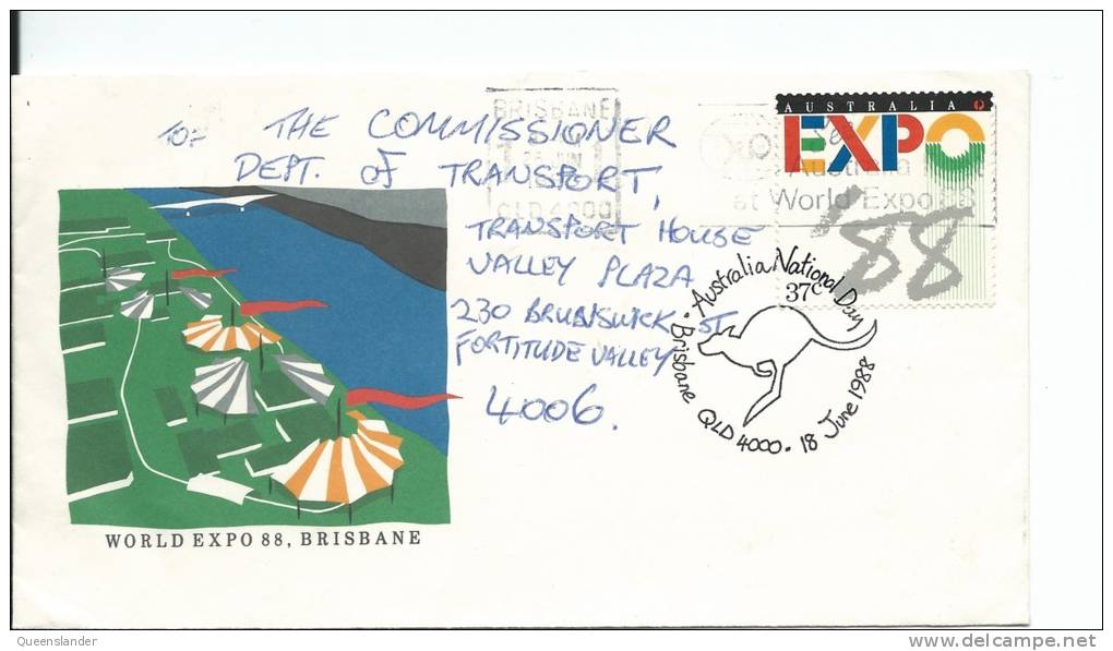 World Expo 88 Brisbane Special Postmark Australia National Day 18th June 1988 Brisbane Qld 4000 - Poststempel