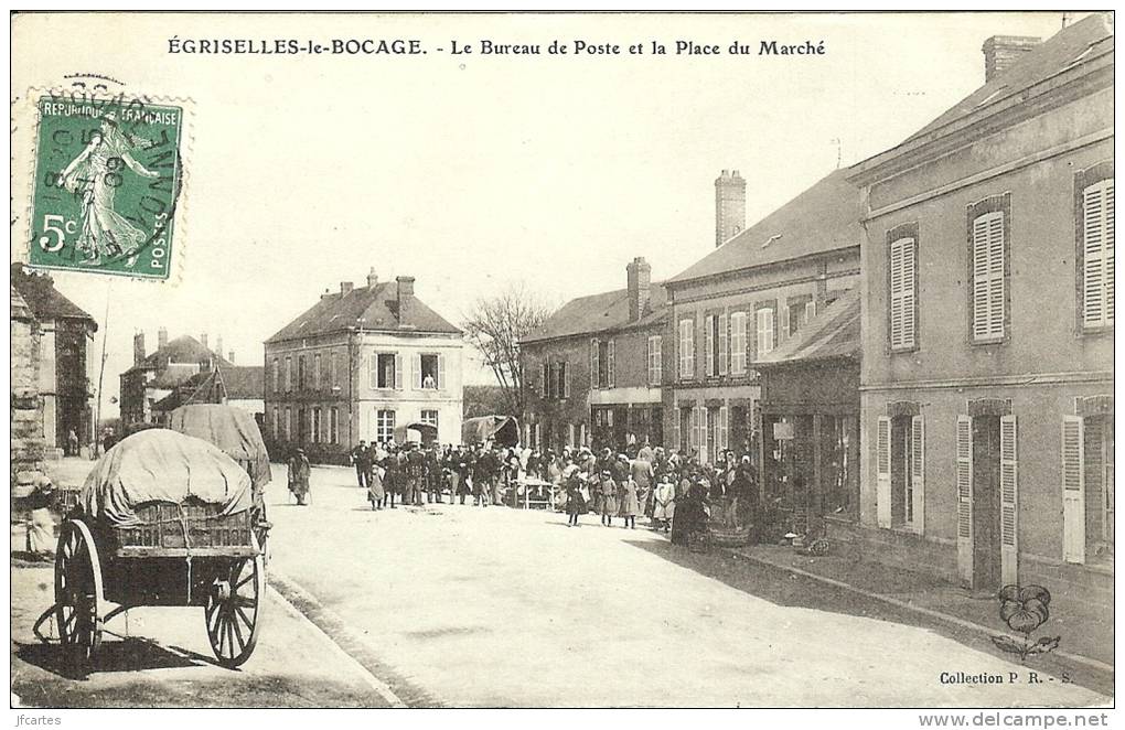 89 - EGRISELLES-le-BOCAGE - Le Bureau De Poste Et La Place Du Marché - Belle Animation - Egriselles Le Bocage