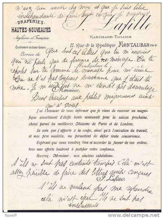 LAC De M LAFITTE -Montauban-- à M Lafitte -Albi- Oblitération Mécanique De Montauban Et D'Albi Au Verso - Briefe U. Dokumente