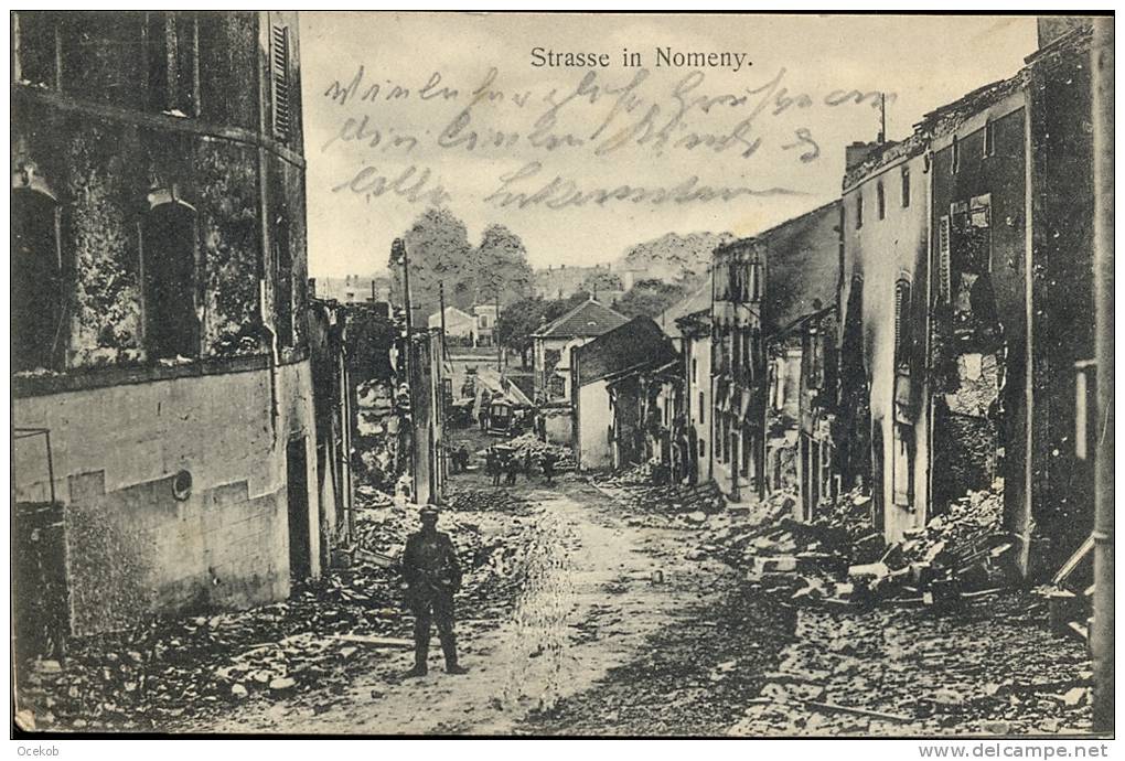 CP  Strasse In Nomency - Oorlog Guerre  14-18 Ruines - Nomeny