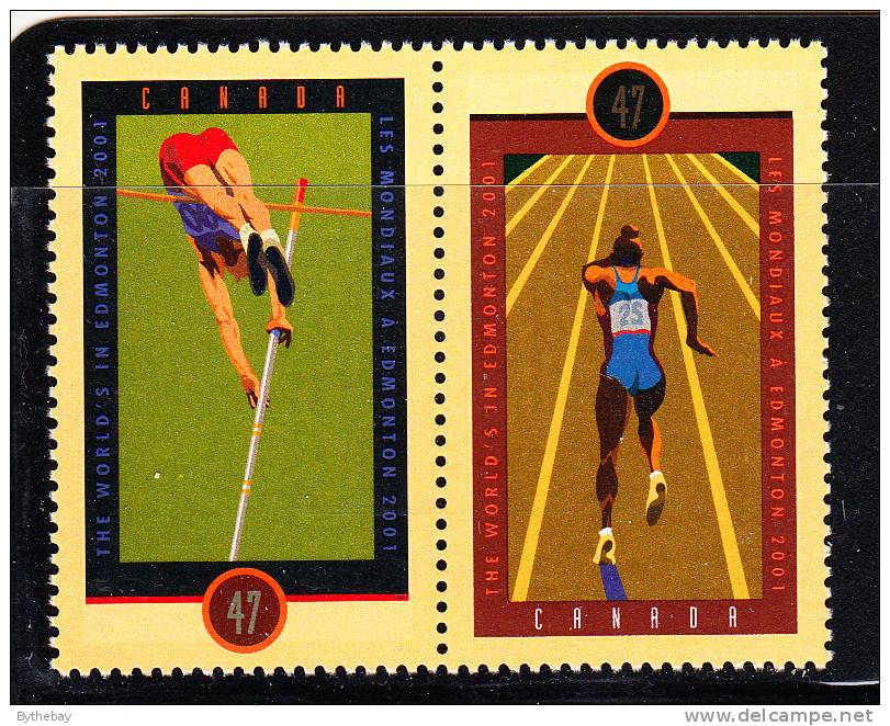 Canada MNH Scott #1908a Se-tenant Pair 47c IAAF World Championships - Neufs