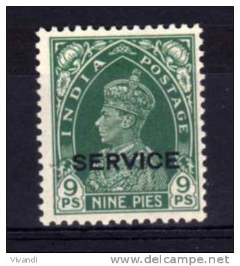 India - 1937 - 9 Pies Official - MH - Dienstmarken