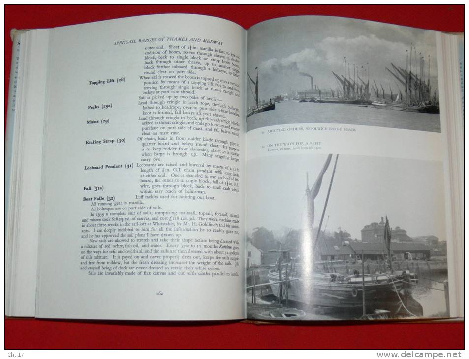 SPRITSAIL BARGES OF THAMES AND MEDWAY BY EDGAR J MARCH REEDIT 1970 OF ORIGINAL 1948