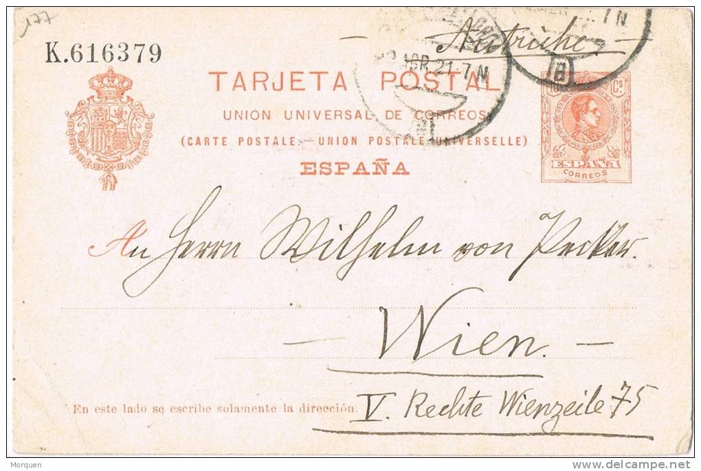 Entero Postal PALMA De MALLORCA 1921, VARIEDAD Papel, Num 53E º - 1850-1931
