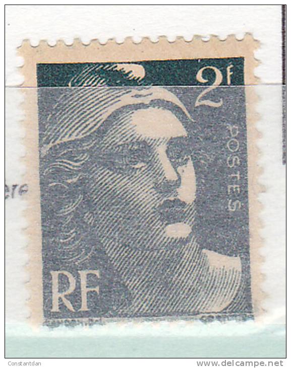 FRANCE N° 713 2F VERT MARIANNE DE GANDON CADRE INFERIEUR DOUBLE NEUF SANS CHARNIERE - Ungebraucht