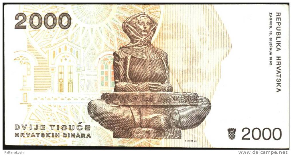 CROATIA  P23a   2000  KUNA  1992  #A  Signature 1    AU - Croazia