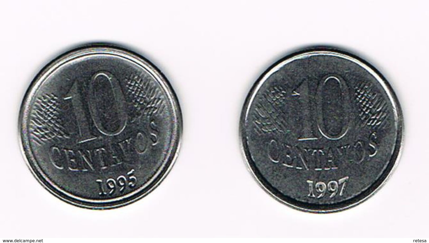 ) BRAZILIE  2 X 10 CENTAVOS  1995/97 - Brasilien