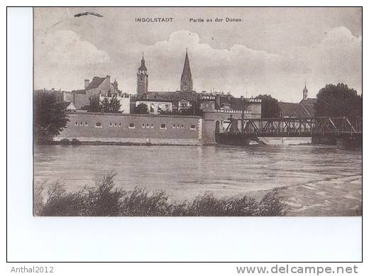 Litho Partei An Der Donau Ingolstadt Mauer Brücke Kirche 23.11.1902 - Ingolstadt