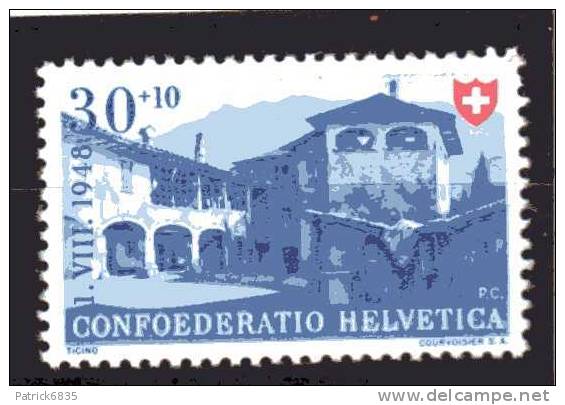 Svizzera ** - 1948- Pro Patria Casa Svizzera. Spezzatura. 30+10.Zum. 41.Cat. ZUM. 2016 CHF 8,00  Vedi Descrizione - Ungebraucht