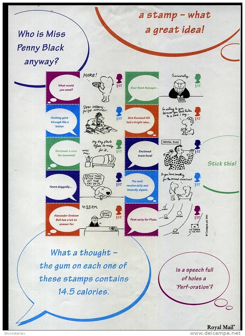 GREAT BRITAIN - 2001  CARTOONS SMILERS SHEET  PERFECT CONDITION  MINT NH - Sheets, Plate Blocks & Multiples