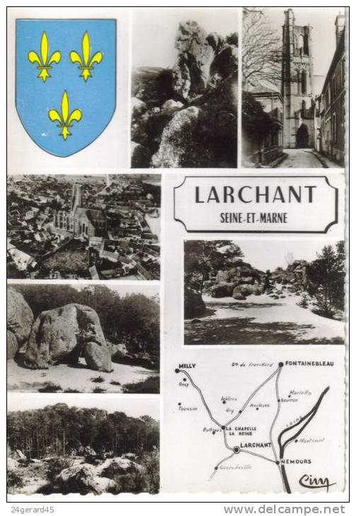 CPSM LARCHANT (Seine Et Marne) - 6 Vues + Carte - Larchant