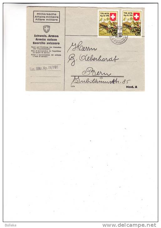 Suisse - Poste Militaire - Lettre De 1939 - Poste De Campagne - Mitrailleuse - Documenti