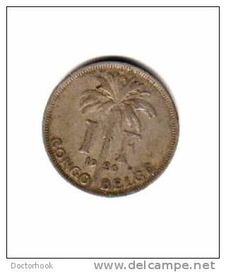 BELGIAN CONGO   1  FRANC  1926  (KM # 20) - 1910-1934: Albert I