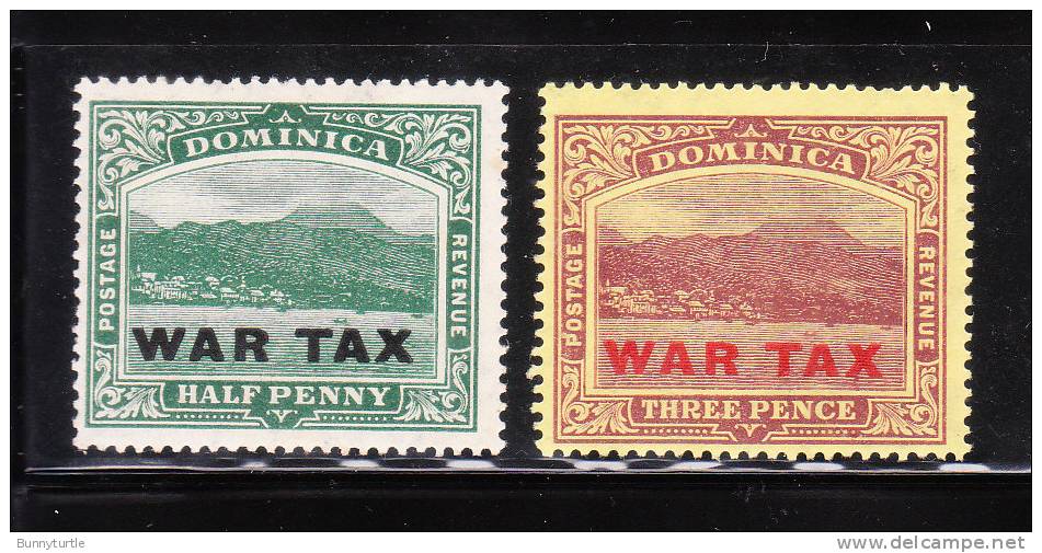 Dominica 1919 War Tax Stamps Surcharged MNH - Dominica (...-1978)