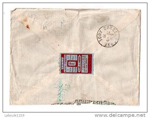 Enveloppe H MARCOWITZ Vers Carcassonne 1925 Recommandé DISON VERVIERS Vieux Timbres V° Stick Club Du Monde - Lettres & Documents
