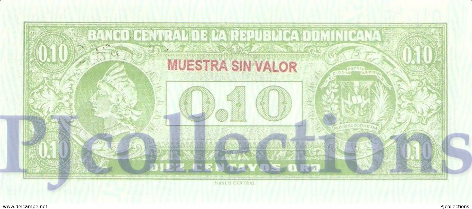 DOMINICAN REPUBLIC 10 CENTAVOS 1961 PICK 86s SPECIMEN UNC - Dominicaine