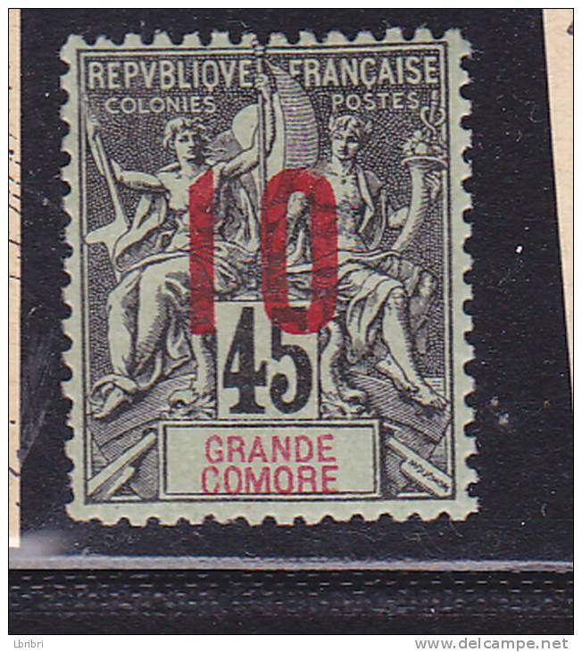 GRANDE COMORE N° 27 10 S 45 NOIR S VERT TYPE ALLÉGORIQUE NEUF AVEC CHARNIÈRE - Otros & Sin Clasificación