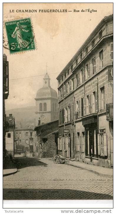 CPA 42 LE CHAMBON FEUGEROLLES RUE DE L EGLISE 1915 - Le Chambon Feugerolles