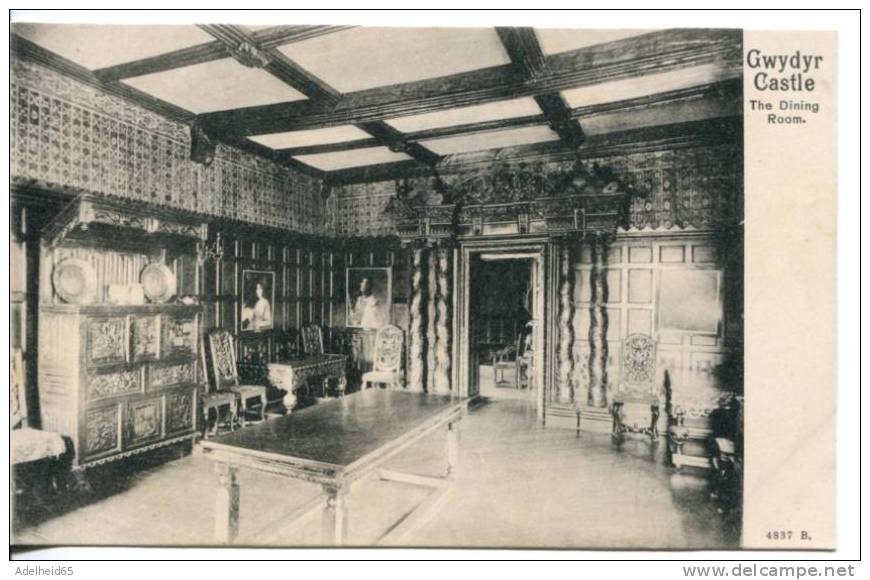 C 1905 Wales Gwydyr Castle The Dining Room, Peacock Platino Photo - Denbighshire