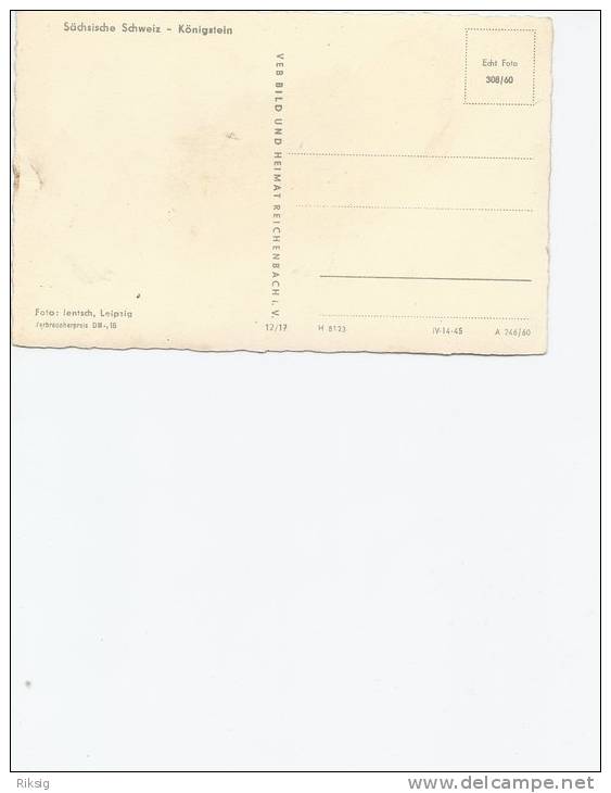 Germany - Königstein     Sächs. Schweiz.   B- 2323 - Koenigstein (Saechs. Schw.)