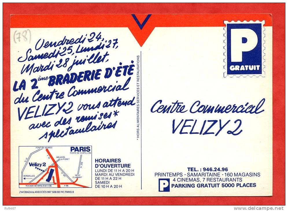 * Carte Publicitaire VELIZY2(Voir Le Dos) - Velizy