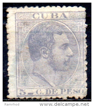 1882 "Alfonso XII" Key-type . - 5c. - Lilac    FU - Cuba (1874-1898)