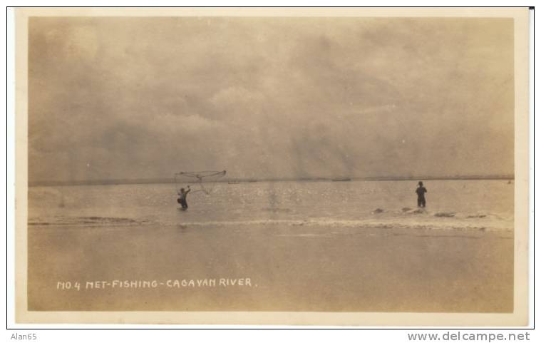Net Fishing Cagayan River Philippines, C1910s/20s Vintage Real Photo Postcard - Philippines