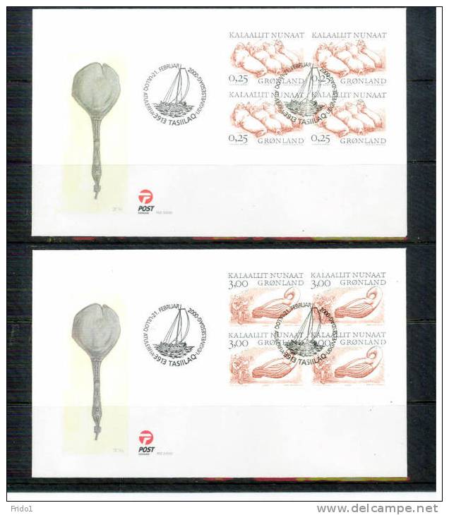 Groenland / Greenland 2000 Michel 347-350 FDC Viererblock / Block Of 4 - FDC