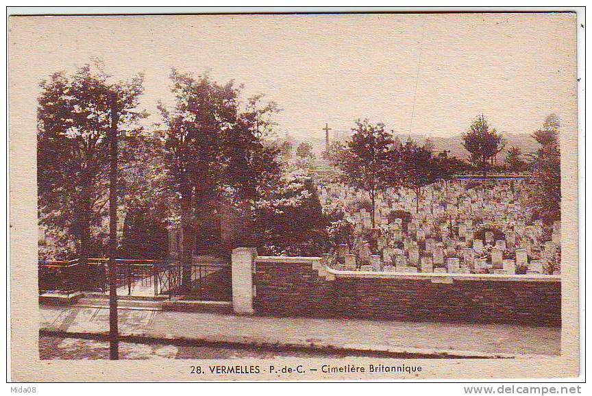 62. VERMELLES . CIMETIERE BRITANNIQUE. GUERRE 1914.1918. - Cimetières Militaires