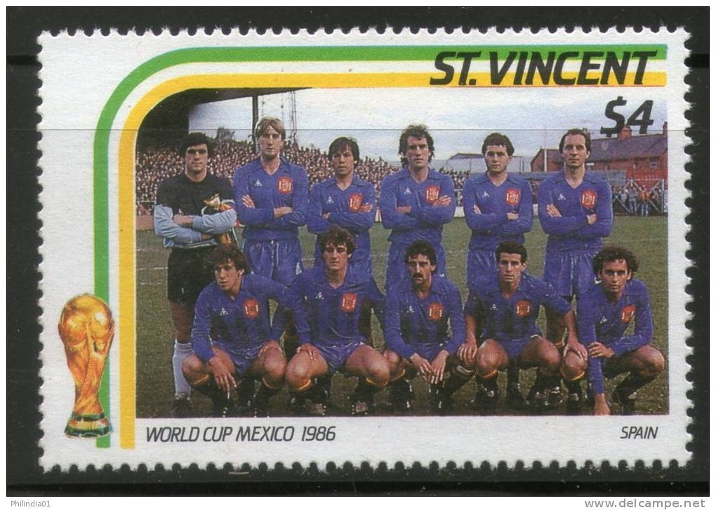 St. Vincent 1986 World Cup Football Sc 950 Spain Sport MNH # 03864 - 1986 – Mexiko