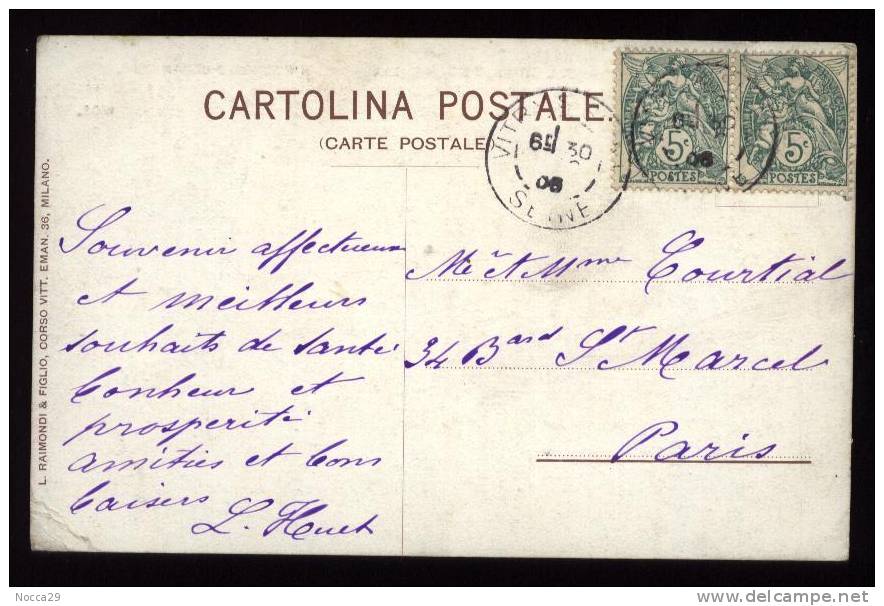 MILANO 1906 - IPPODROMO DI S.SIRO - GRAN PREMIO - VIAGGIATA IN FRANCIA - Hípica