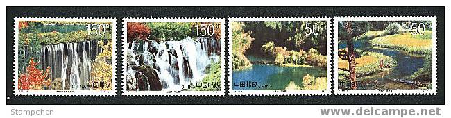 China 1998-6 Nine-village Valley Stamps Falls Lake Waterfall Scenery - Agua