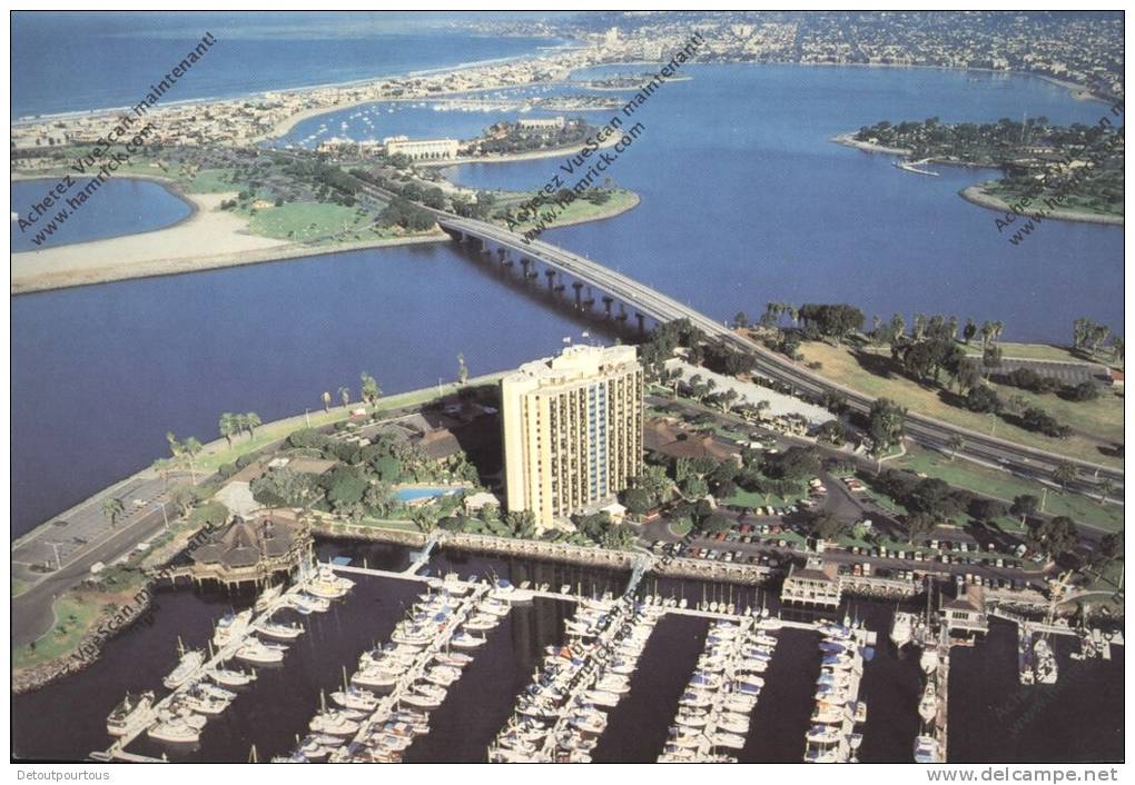 SAN DIEGO CALIFORNIA USA  Hotel HYATT ISLANDIA Mission Bay 1441 Quivira Road  Aerial View - San Diego