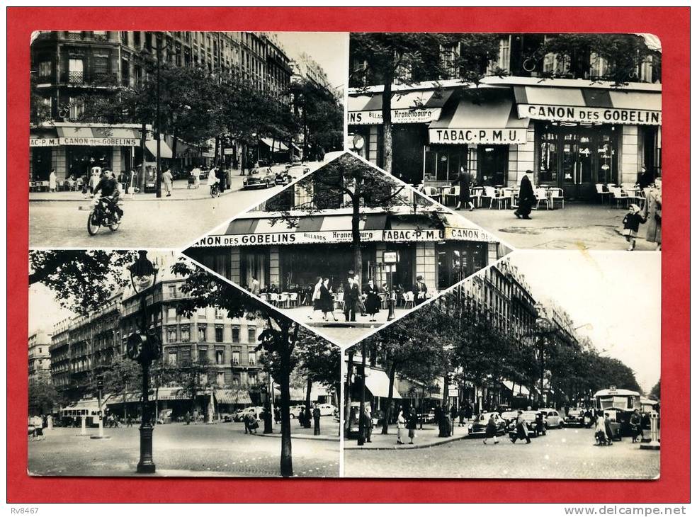 * Rond Point Des GOBELINS -PARIS-Multiples Vues(TABAC P.M.U,CANON Des GOBELINS,Automobiles...) - District 13