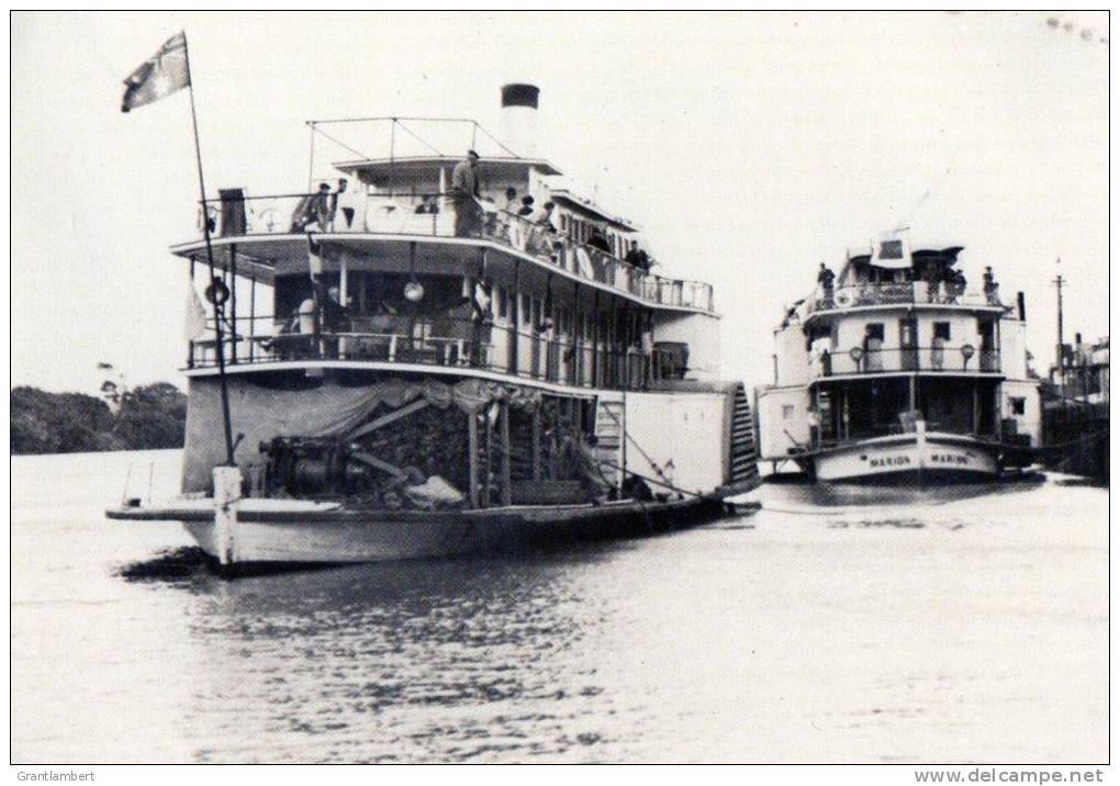 River Boats Marion &amp; Gem, Murray River, Vic 1930s - Yesteryear (Reproduction) Cards RB3 Unused - Other & Unclassified