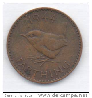 GREAT BRITAIN / GRAN BRETAGNA - GEORGE VI -   1 FARTHING ( 1944 ) - B. 1 Farthing