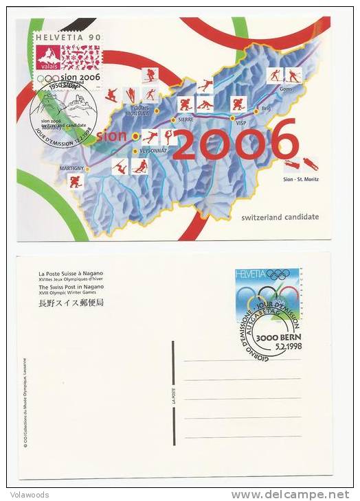 Svizzera - Cartolina Postale FDC Con Annullo Speciale: Olmpiadi Invernali Di Nagano 1998 - Hiver 1998: Nagano